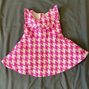 Janie and Jack Hot Pink Fuschia Houndstooth Sleeveless Dress  12 to 18 m…